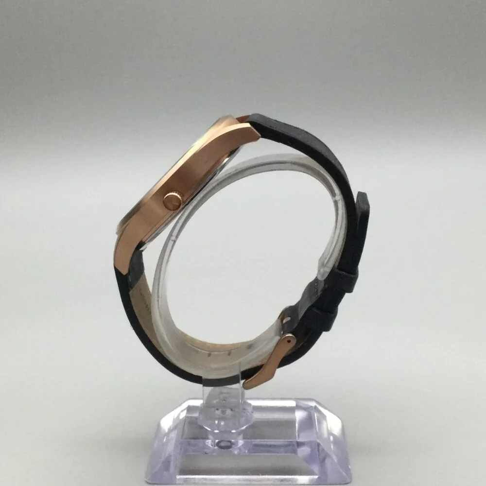 MVMT Watch Men 45mm Rose Gold Black Dial Date Leather Band New Battery